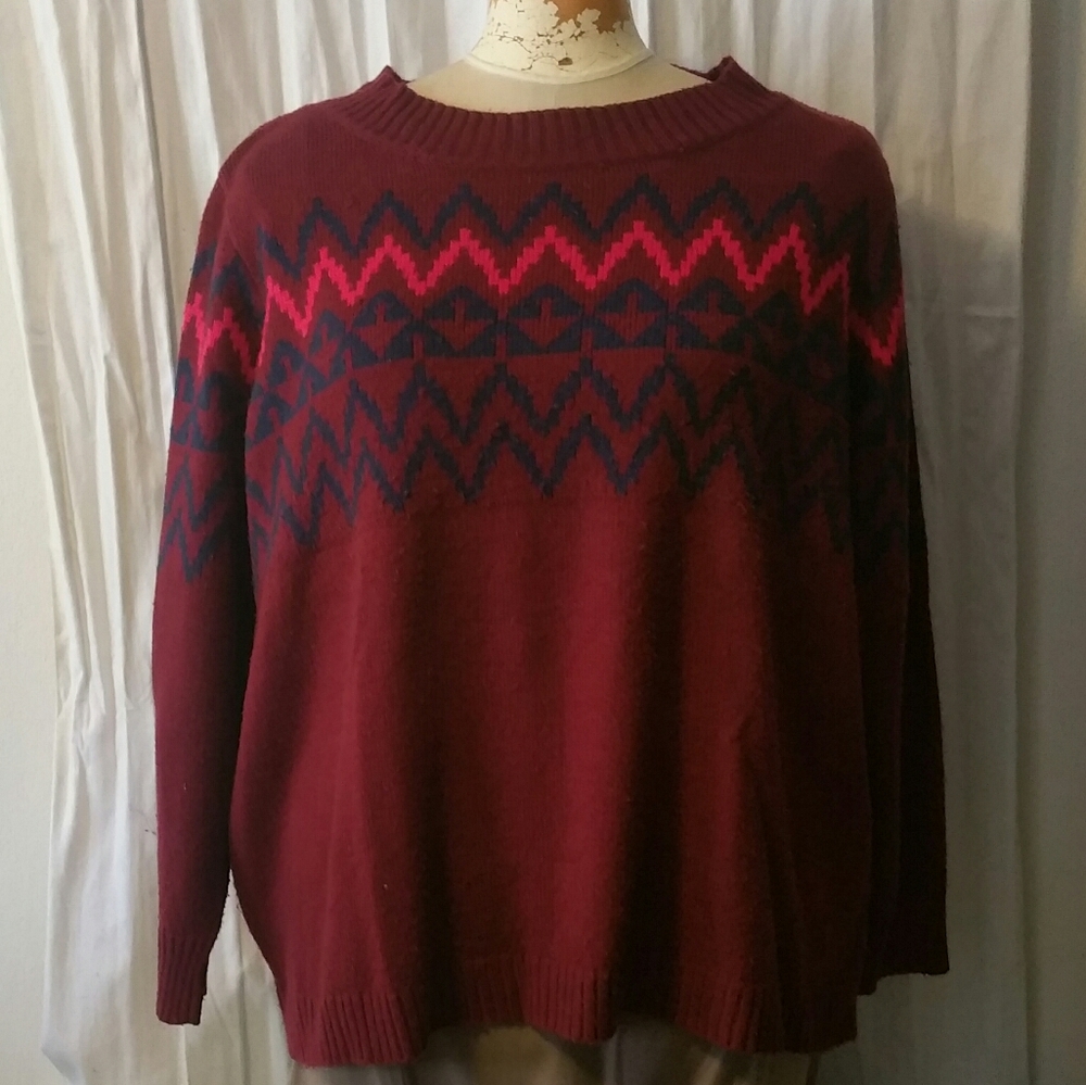 Burgandy sweater, 4x